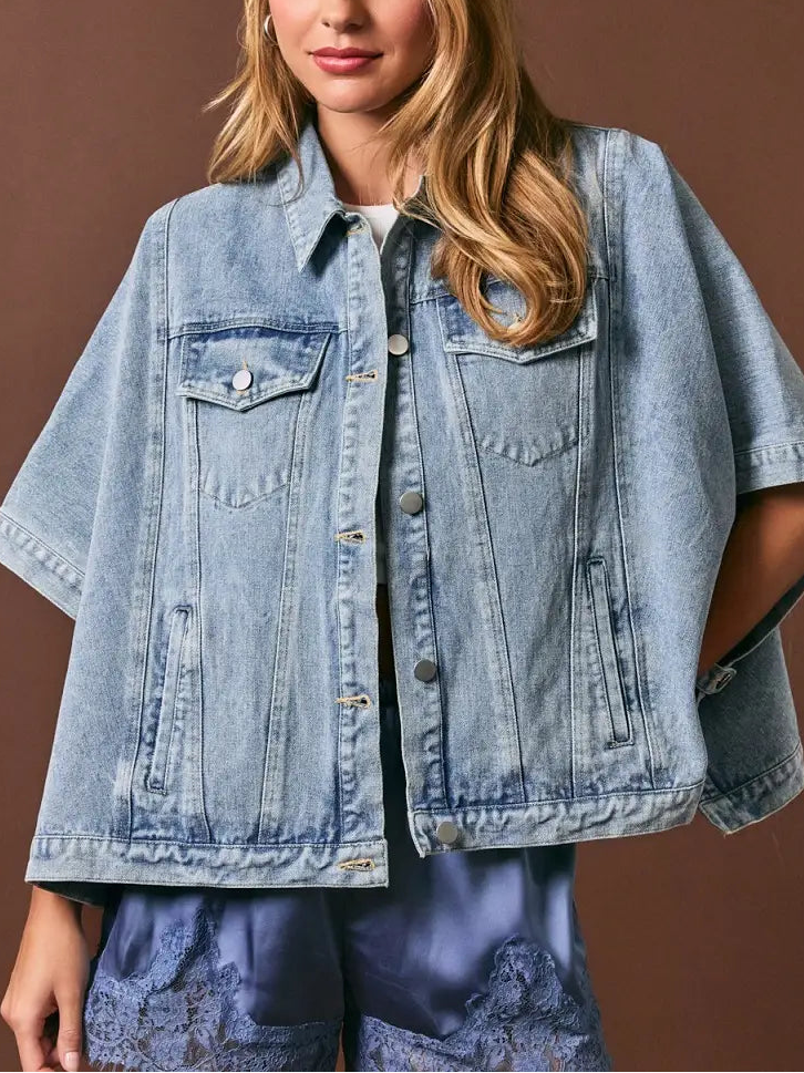 Savannah Denim Cape Jacket