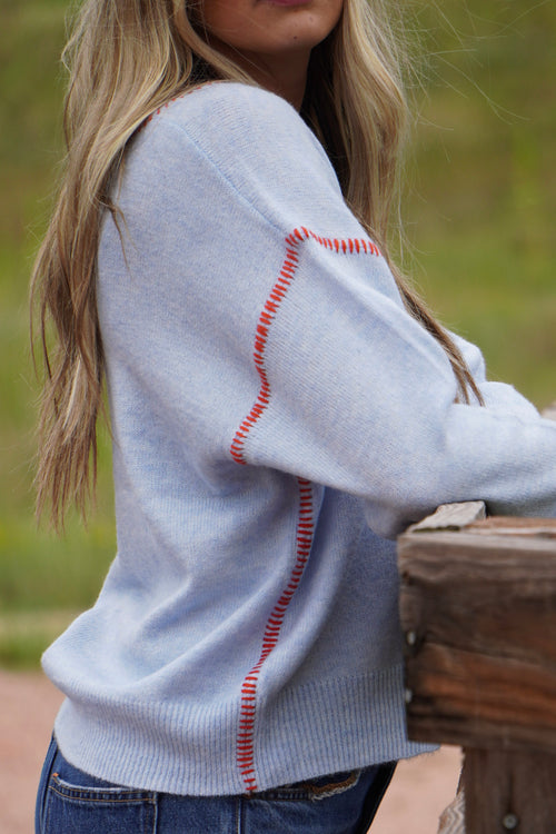 Baylor Blue Stitch Sweater