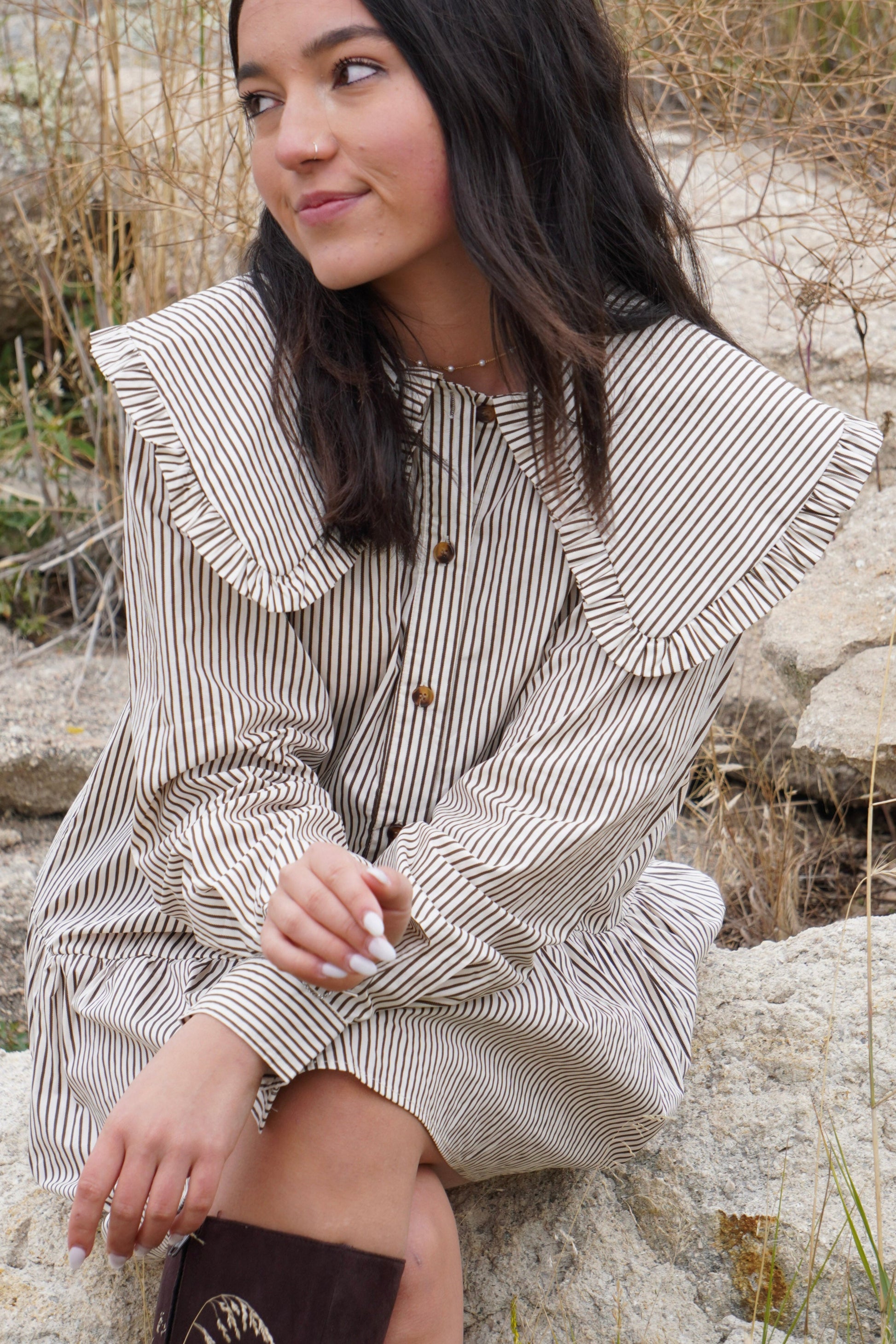 Stevie Stripe Buttondown Mini Dress