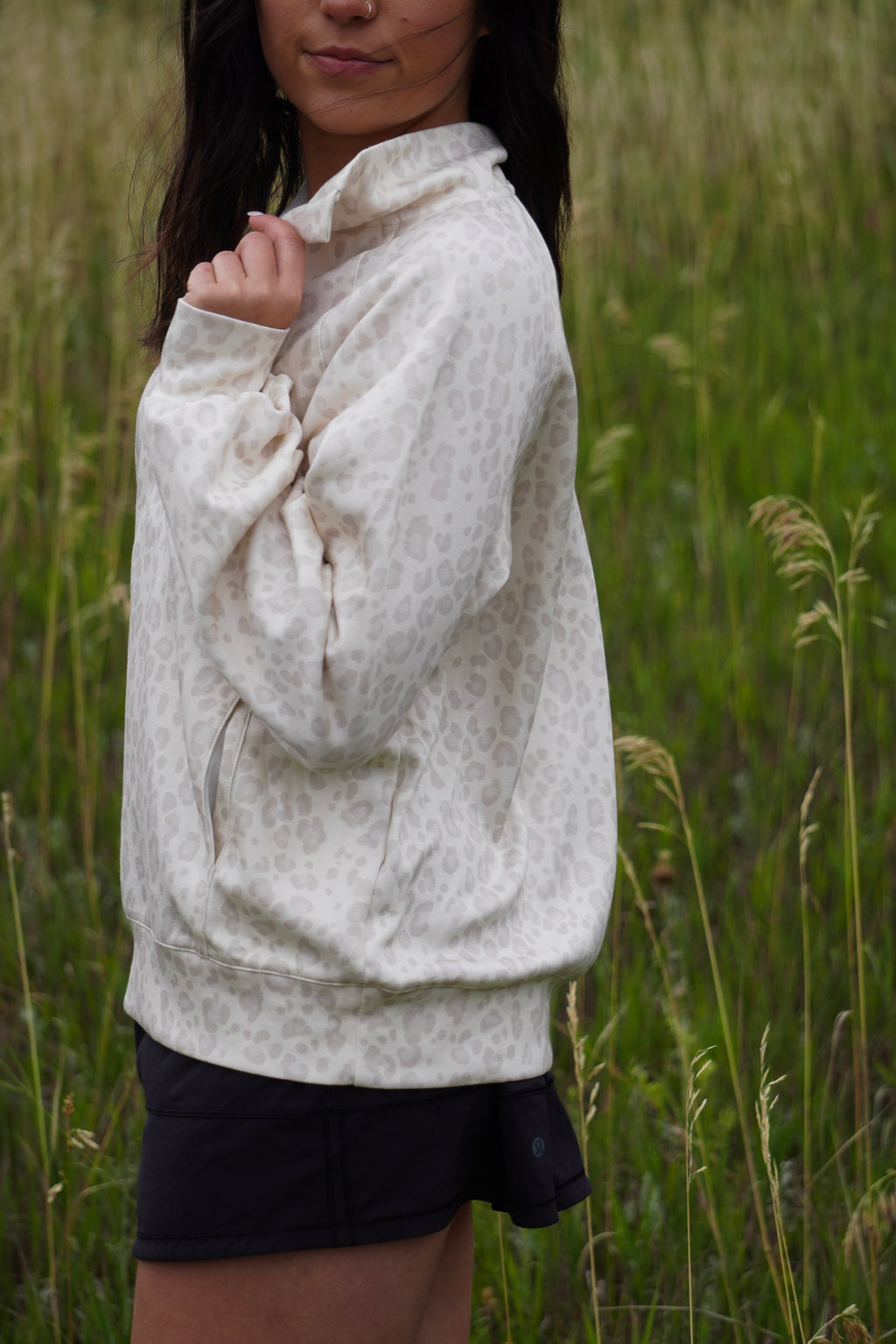 Leopard Quarter Zip Pullover