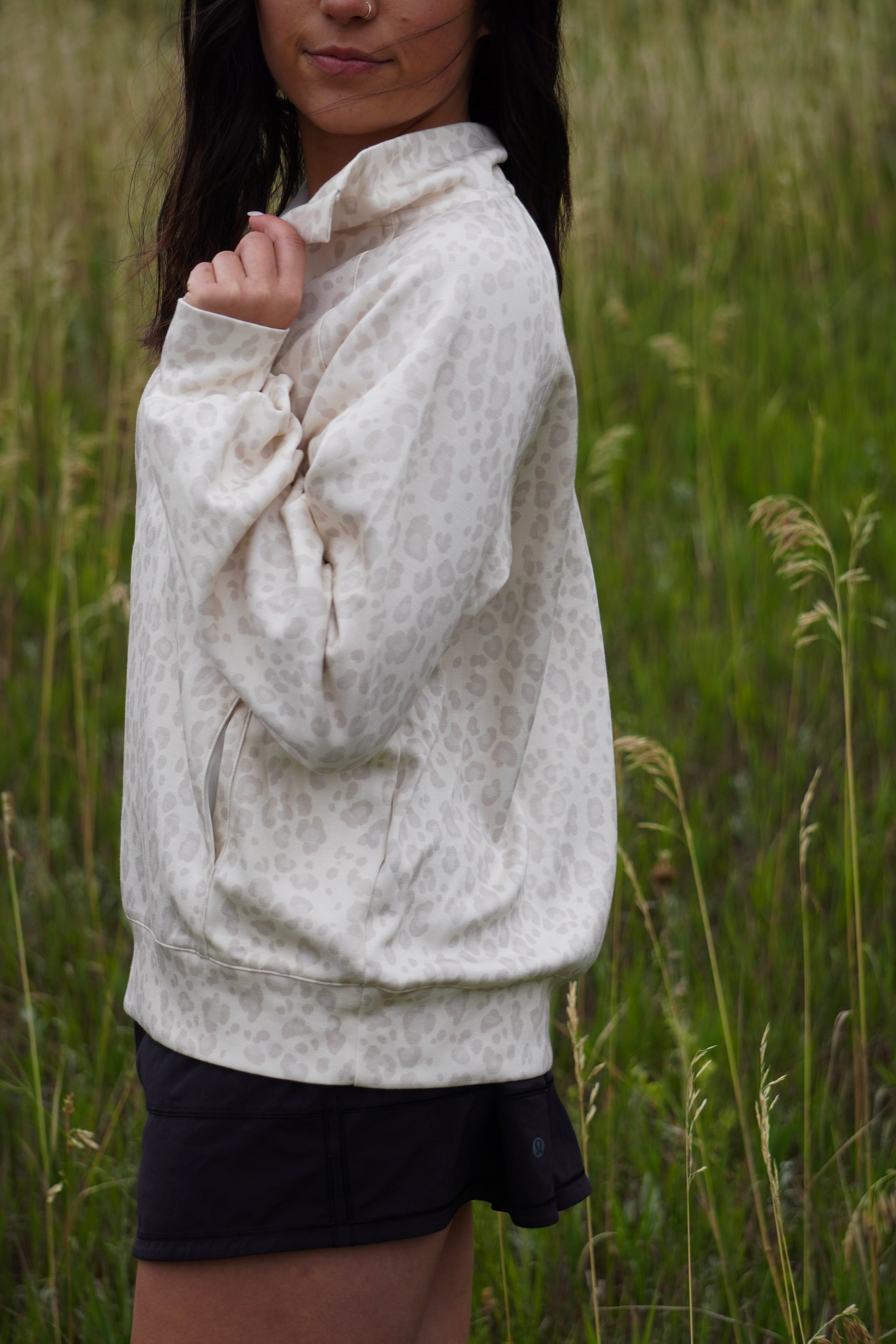 Leopard Quarter Zip Pullover