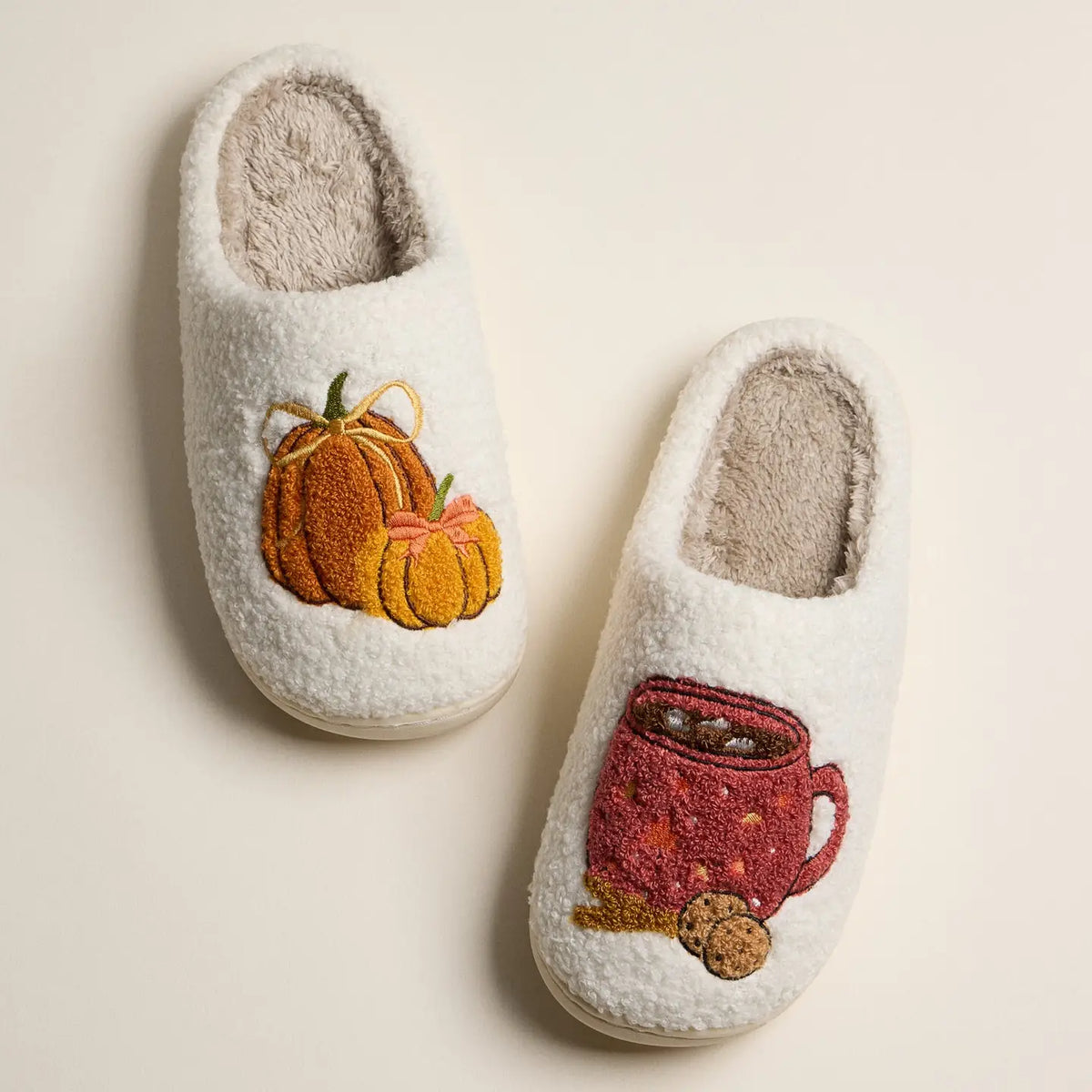Sherpa Pumpkin & Cocoa Mug Slippers
