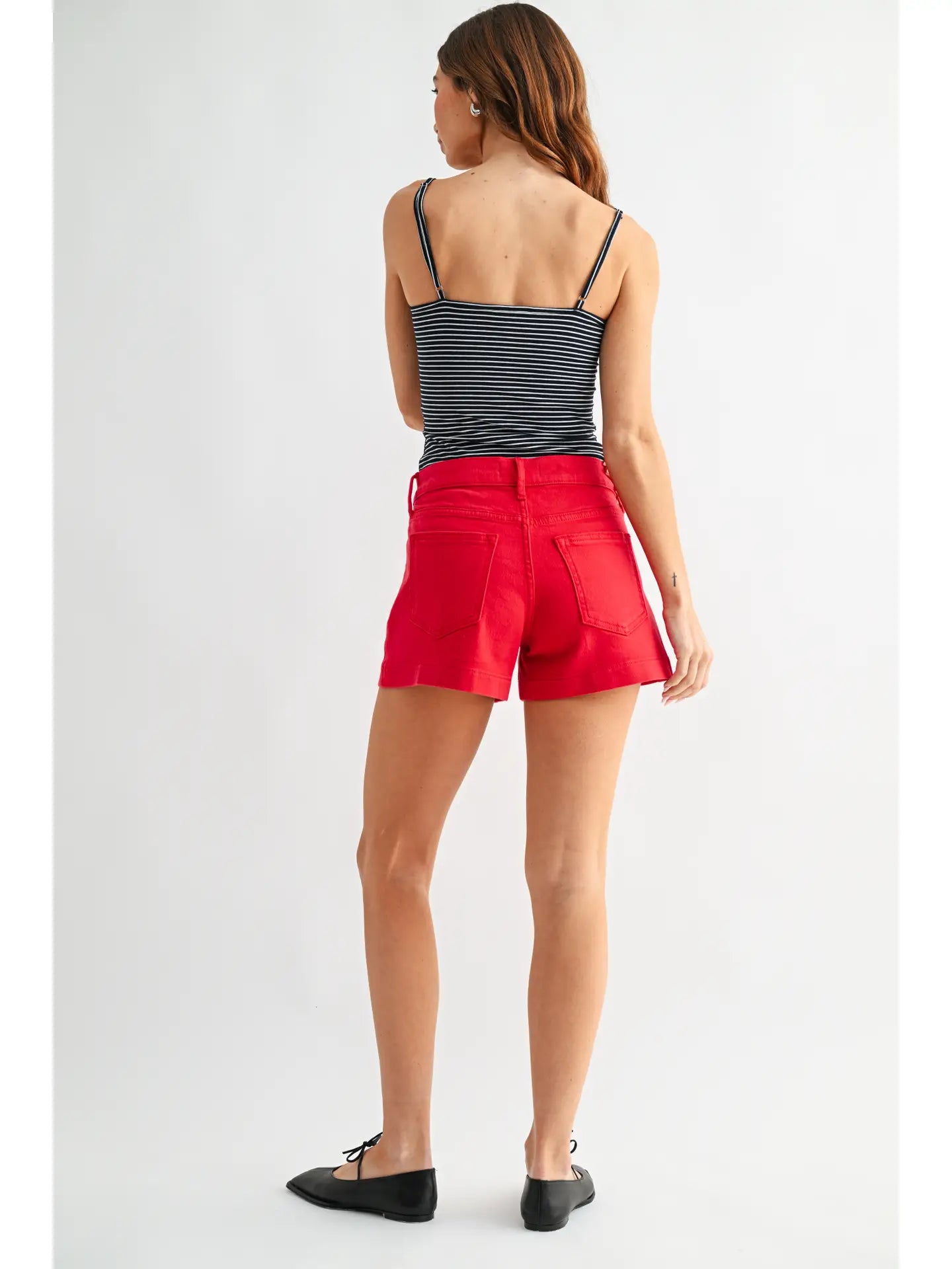 Western Pocket Shorts in Red