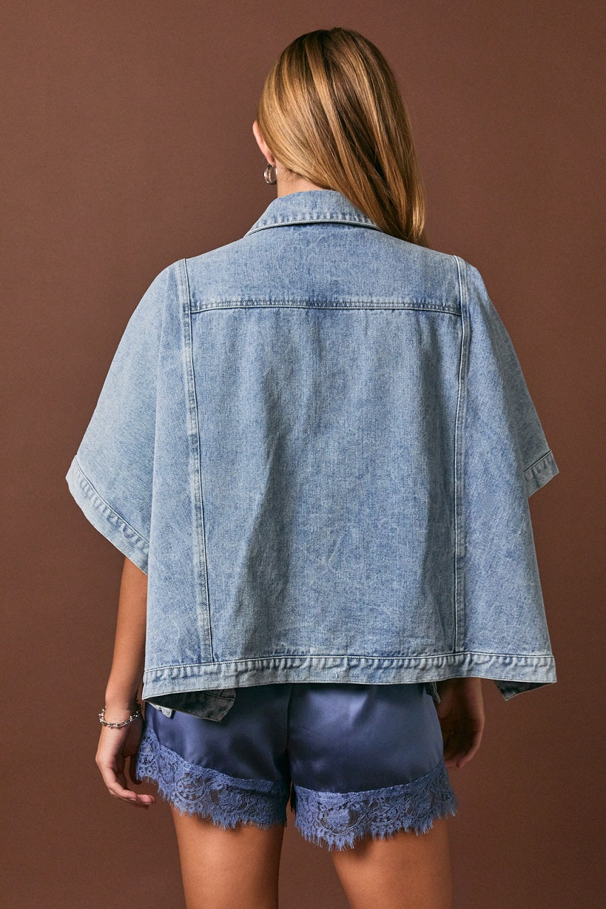 Savannah Denim Cape Jacket