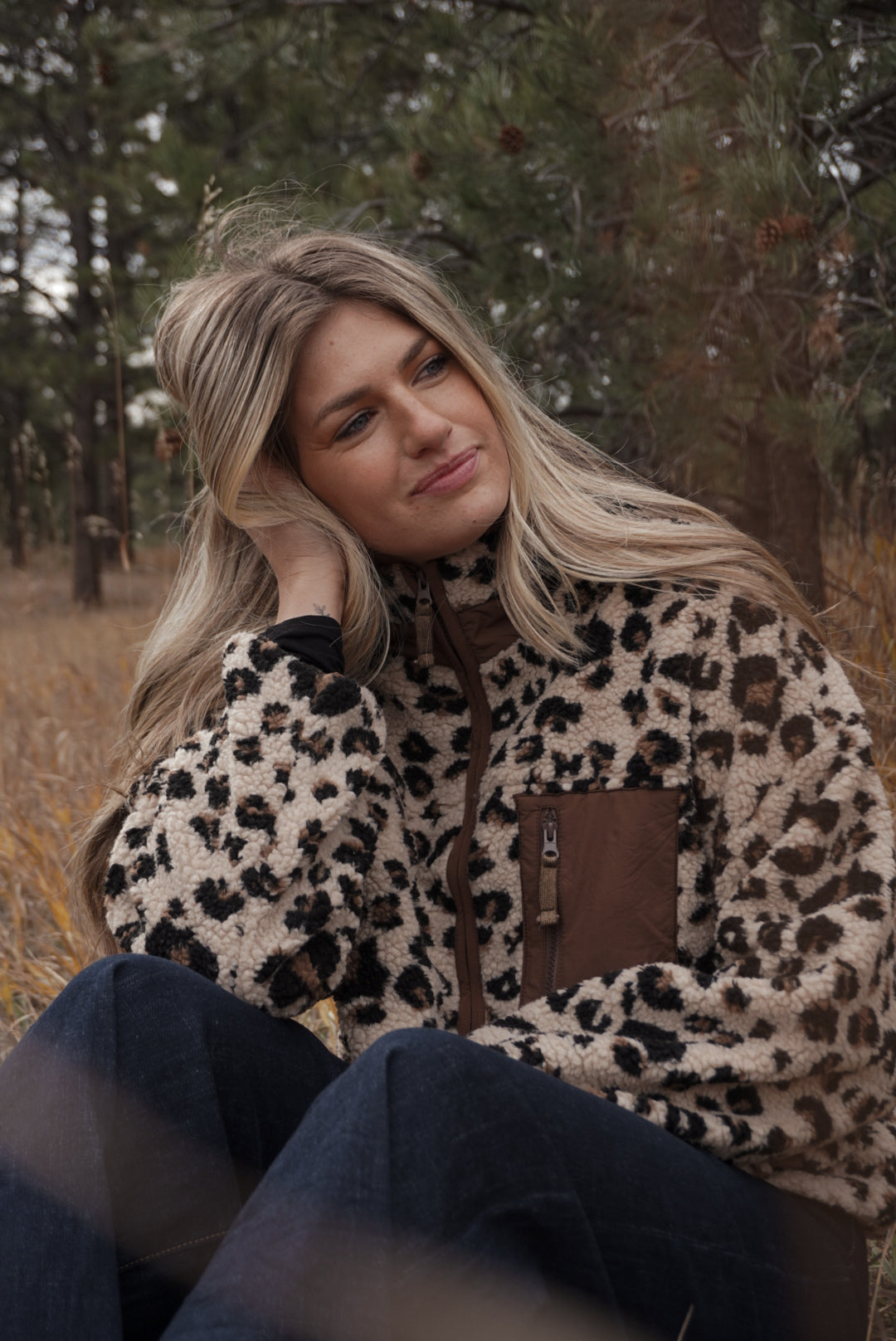 Kelsey Sherpa Leopard Print Jacket