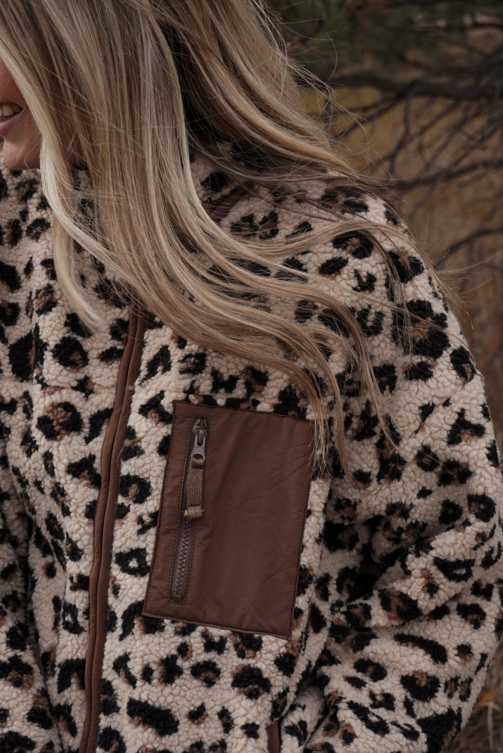 Kelsey Sherpa Leopard Print Jacket