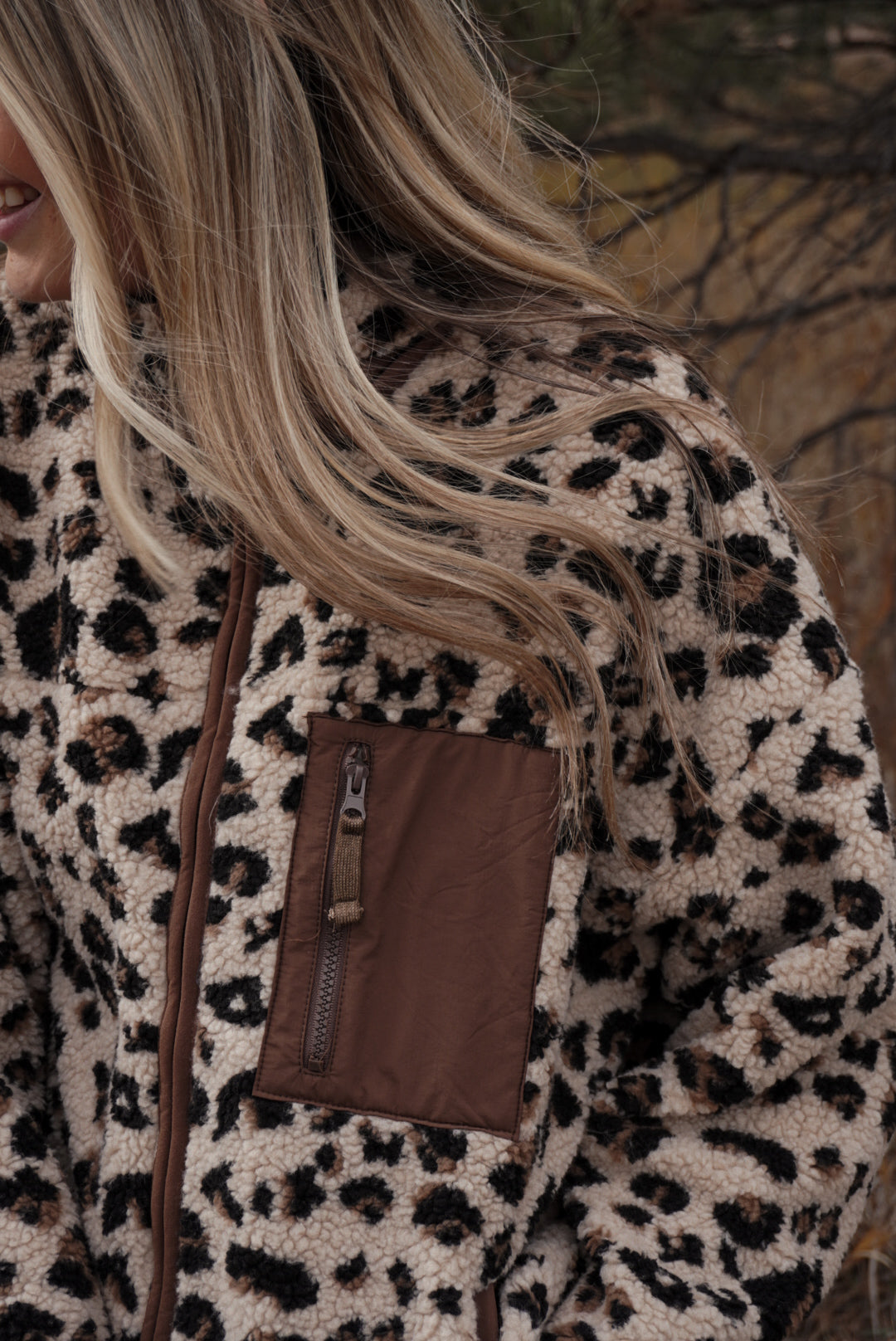 Kelsey Sherpa Leopard Print Jacket