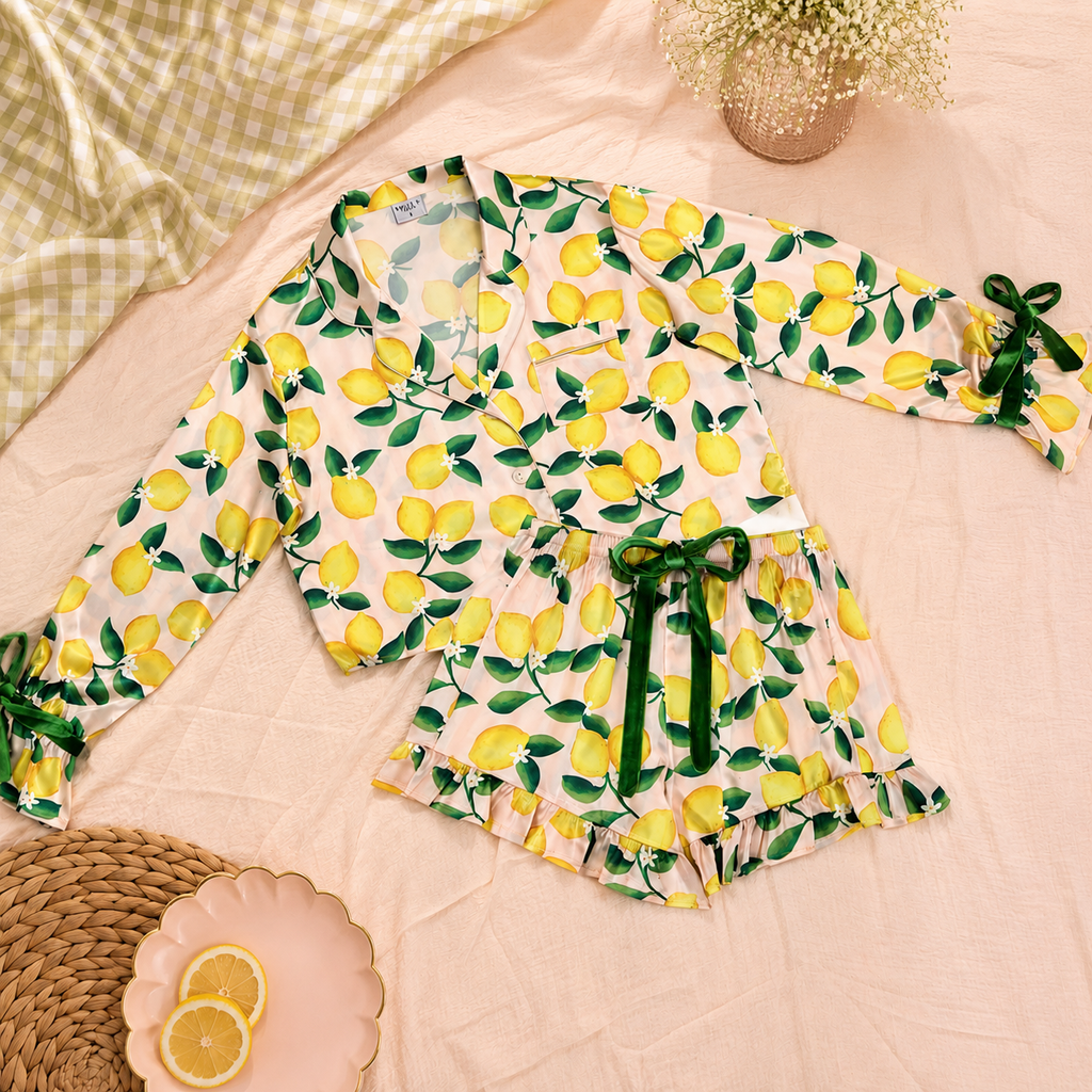 Lemon Drop Ruffled PJ Set