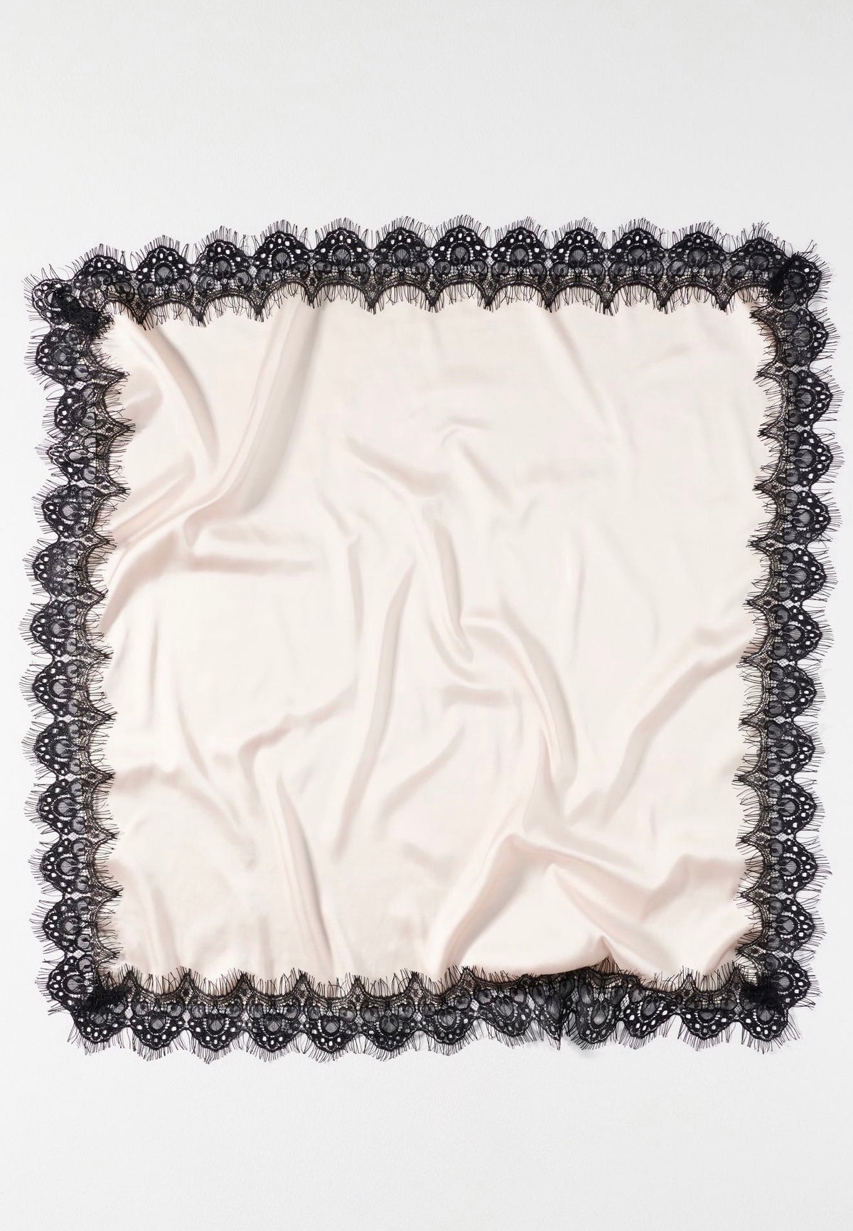 Lace Trim Satin Hair Scarf