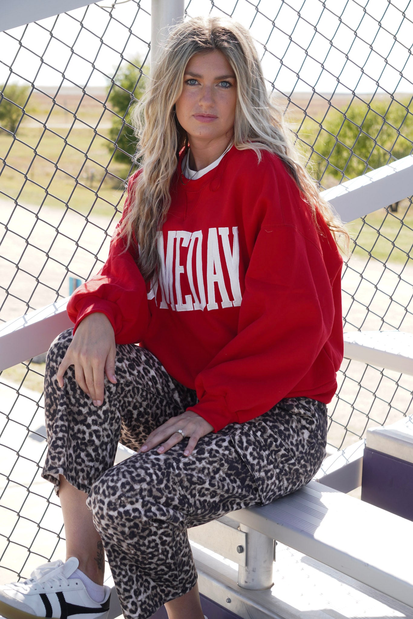 Game Day Crewneck in Red