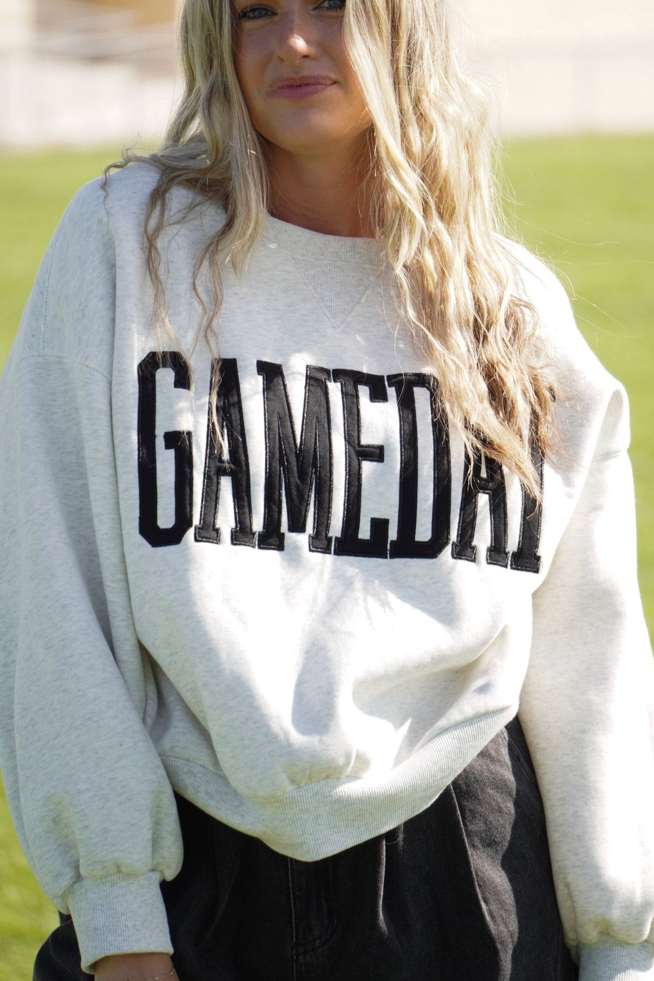 Game Day Crewneck in Heather Grey