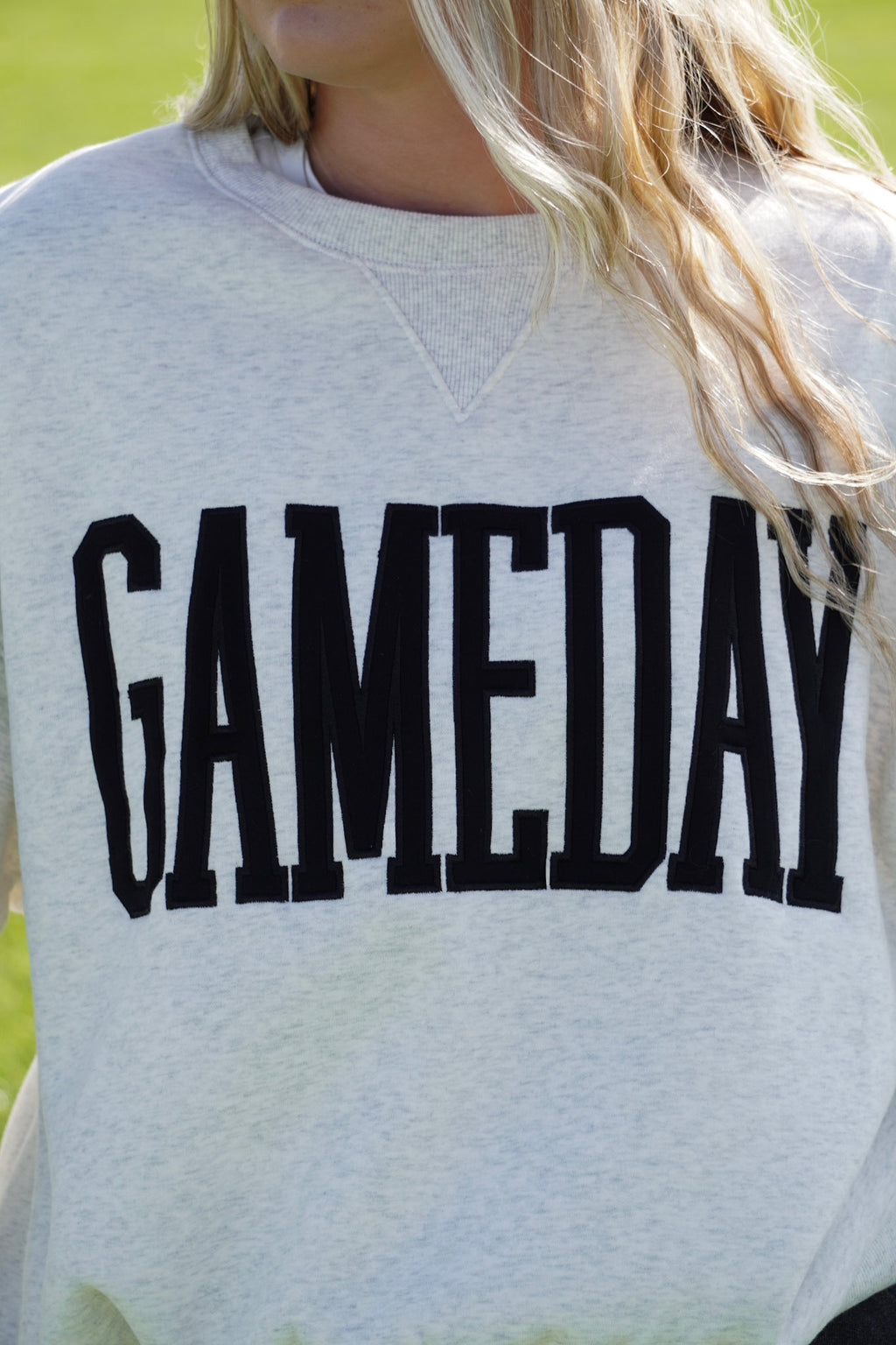Game Day Crewneck in Heather Grey