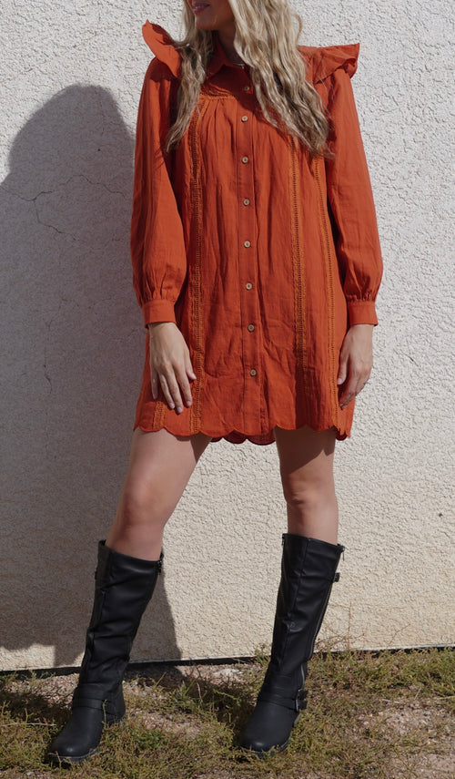 Amber Scallop Edge Mini Dress