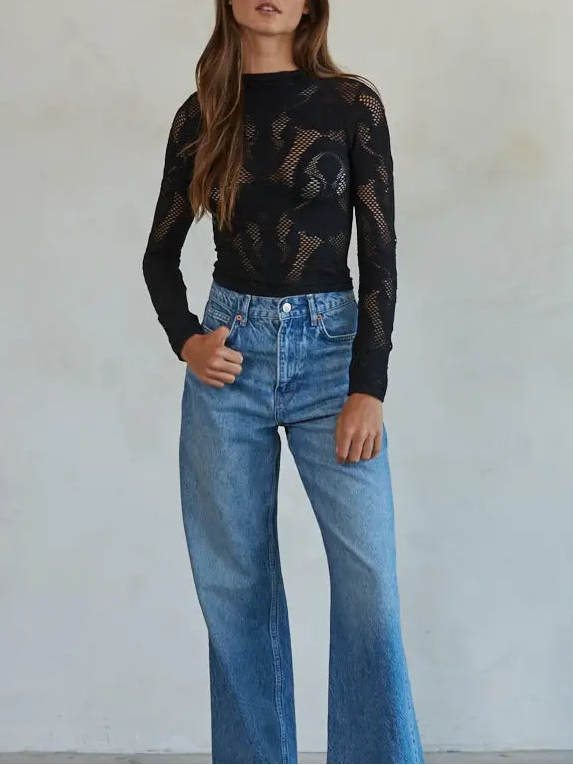 Janet Burnout Long Sleeve Top