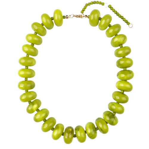 Bailey Chunky Beaded Necklace in Chartreuse