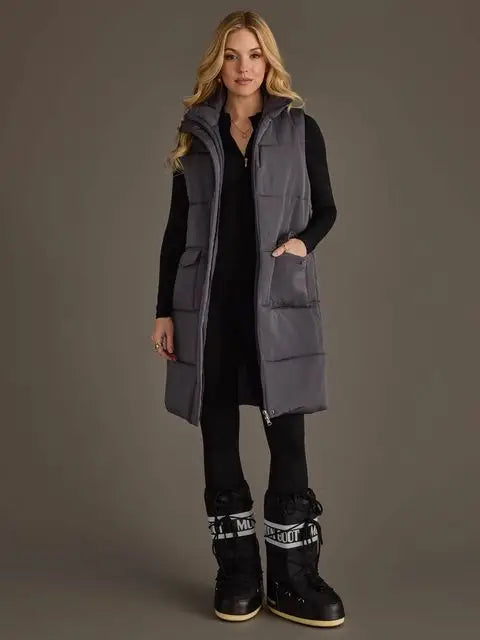 Long Vest in Dark Grey