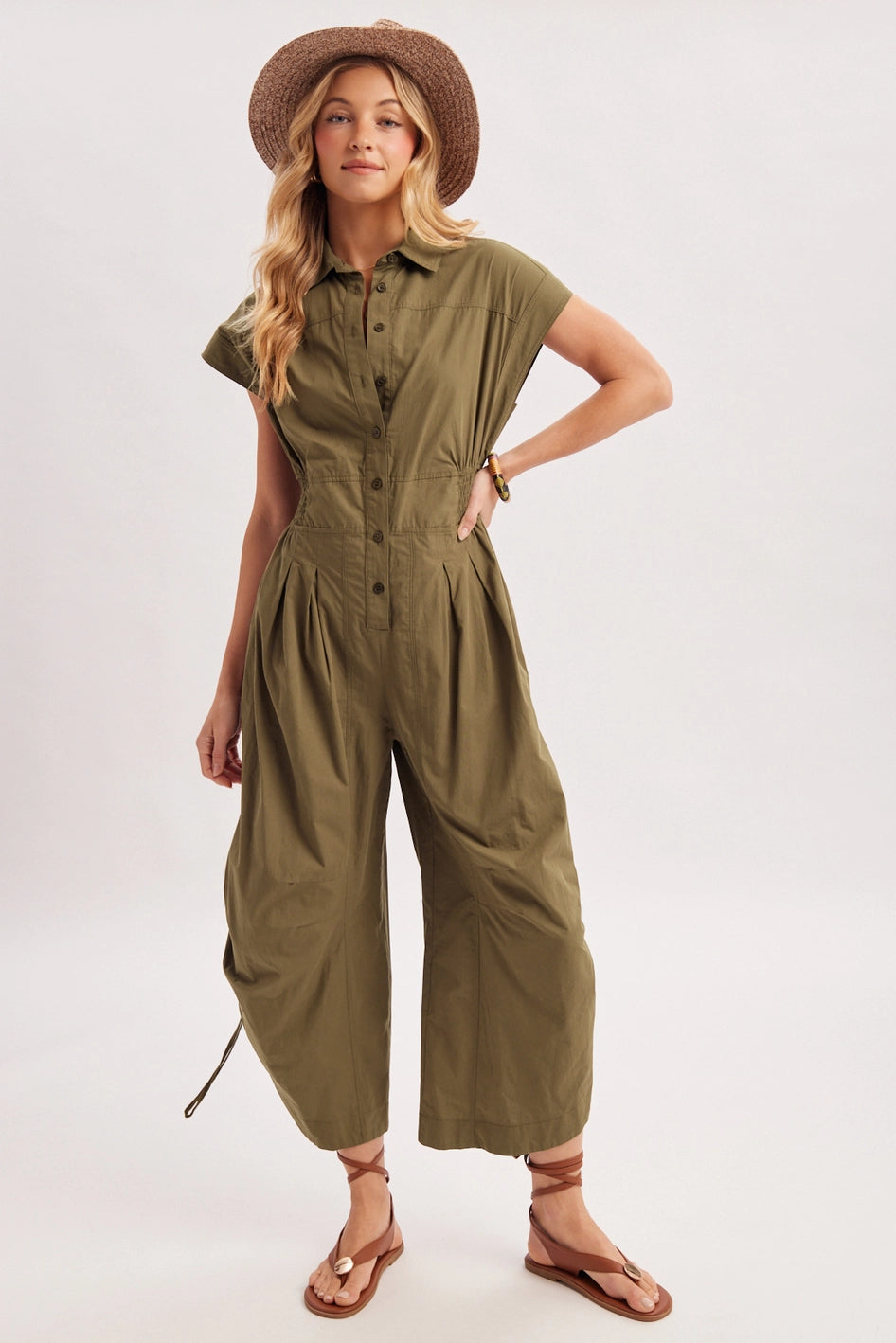 Lottie Button Down Jumpsuit