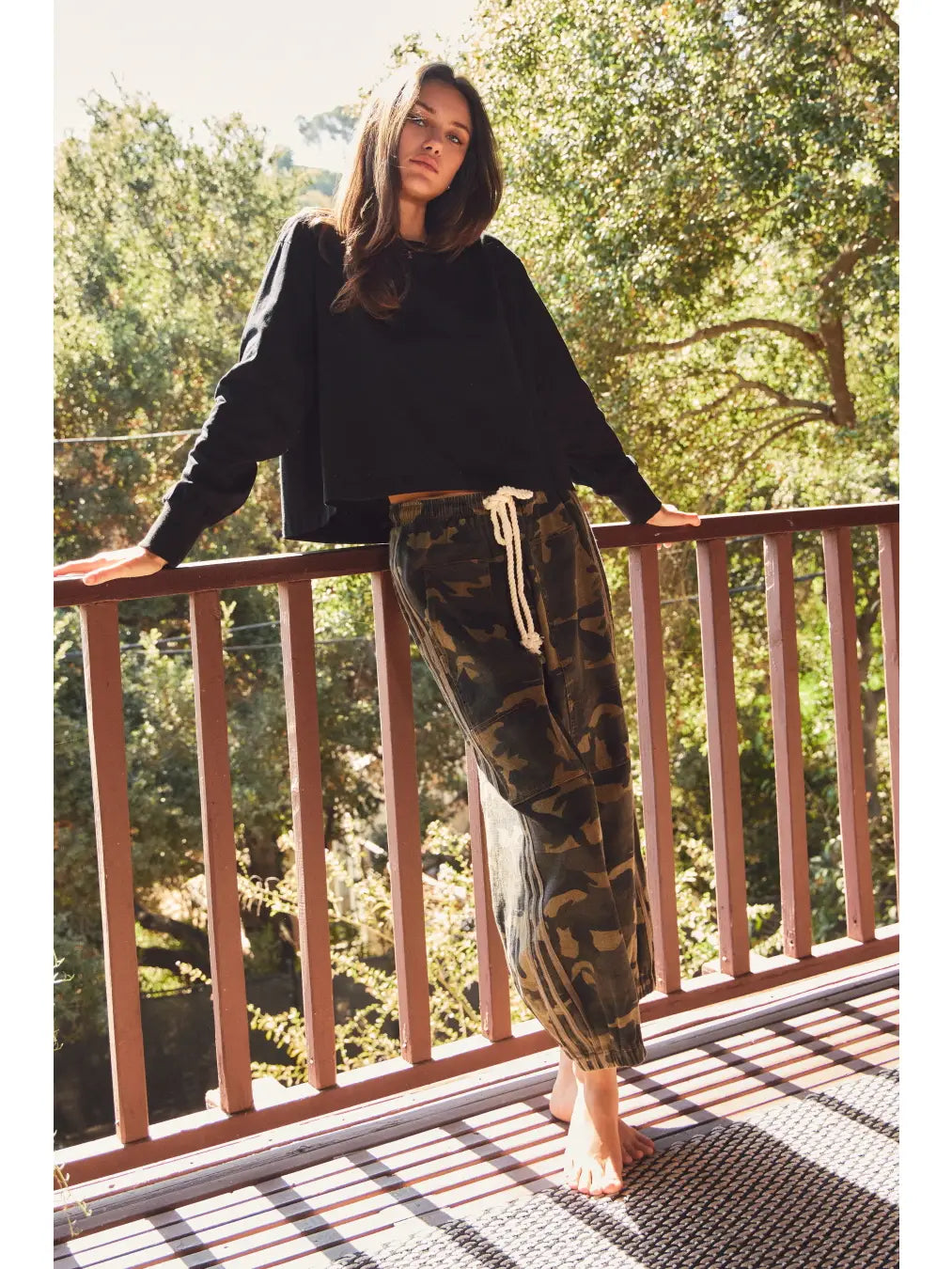 Camo-Printed Drawstring Pants
