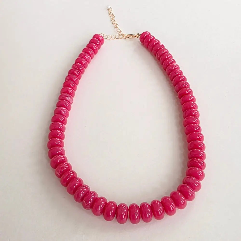 Peyton Beaded Necklace in Pink
