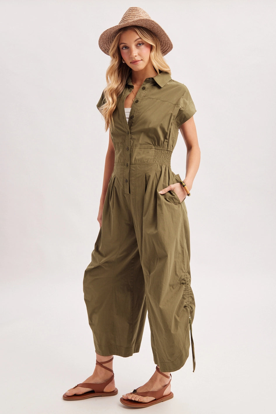 Lottie Button Down Jumpsuit
